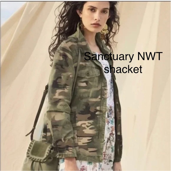 FLASH SALE NWT Sanctuary army, print jacket - Picture 1 of 11